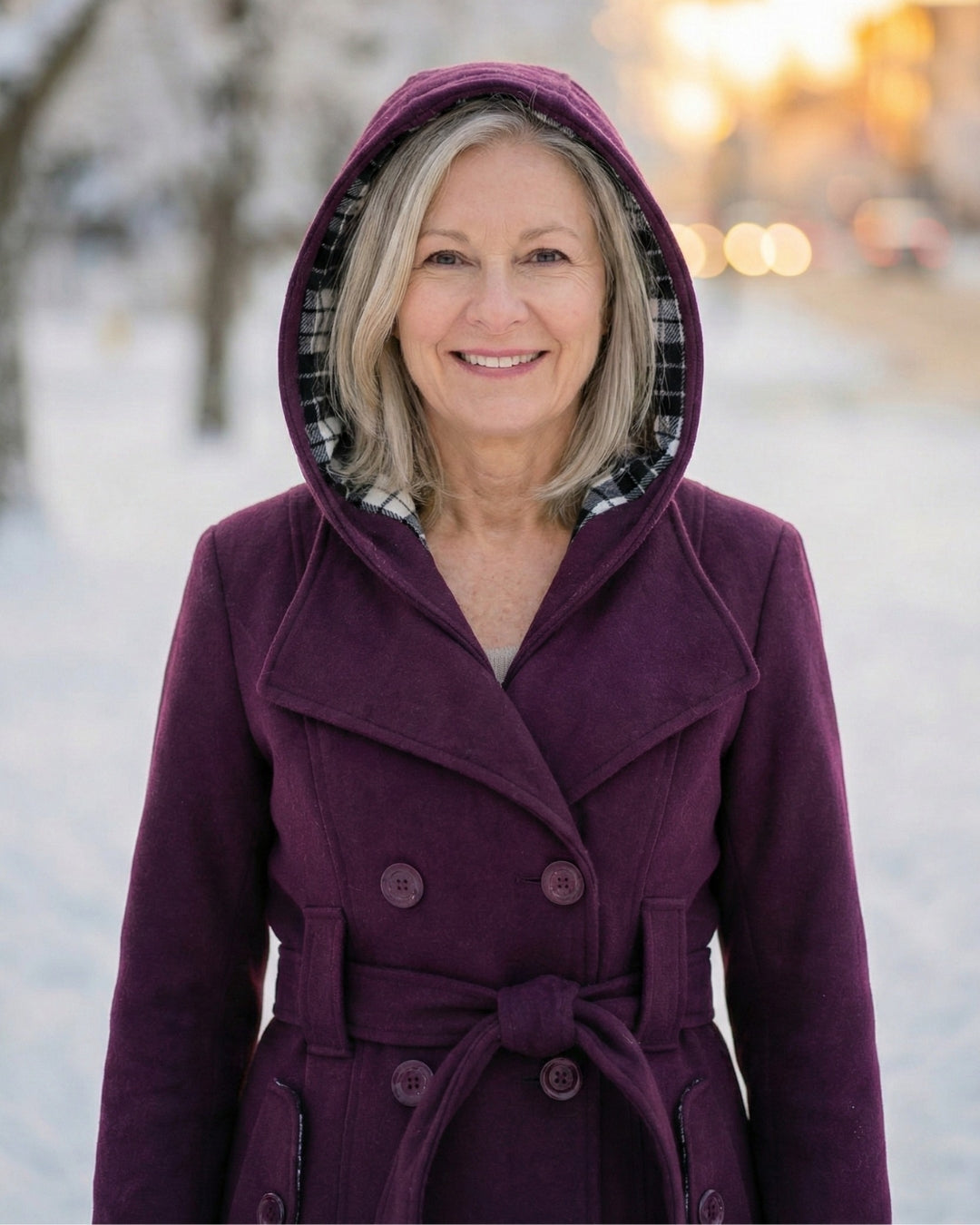 Sheila | Plaid Collar Wool Coat