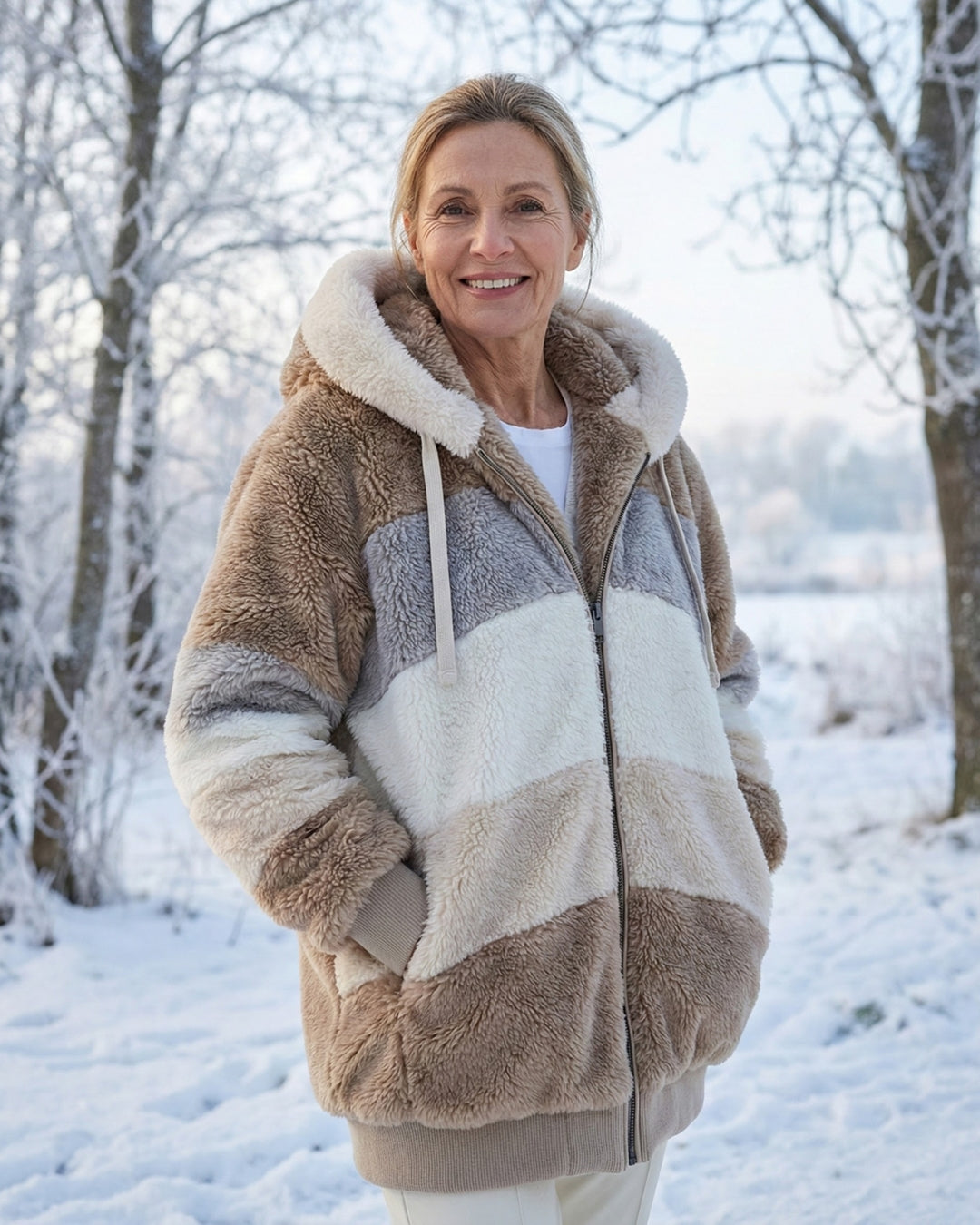 Beverley | Colorblock Plush Jacket