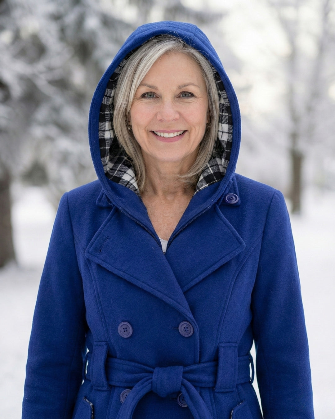 Sheila | Plaid Collar Wool Coat