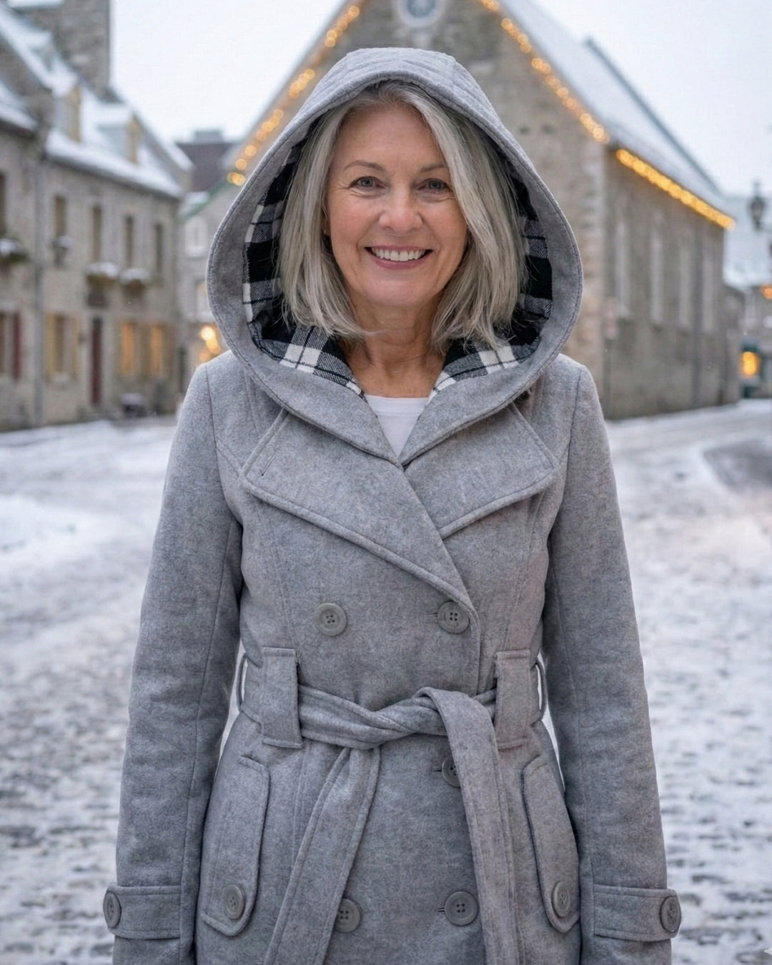 Sheila | Plaid Collar Wool Coat