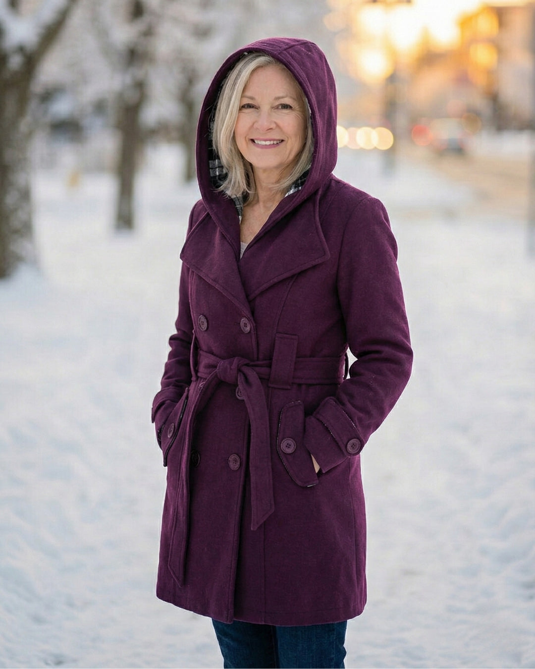 Sheila | Plaid Collar Wool Coat