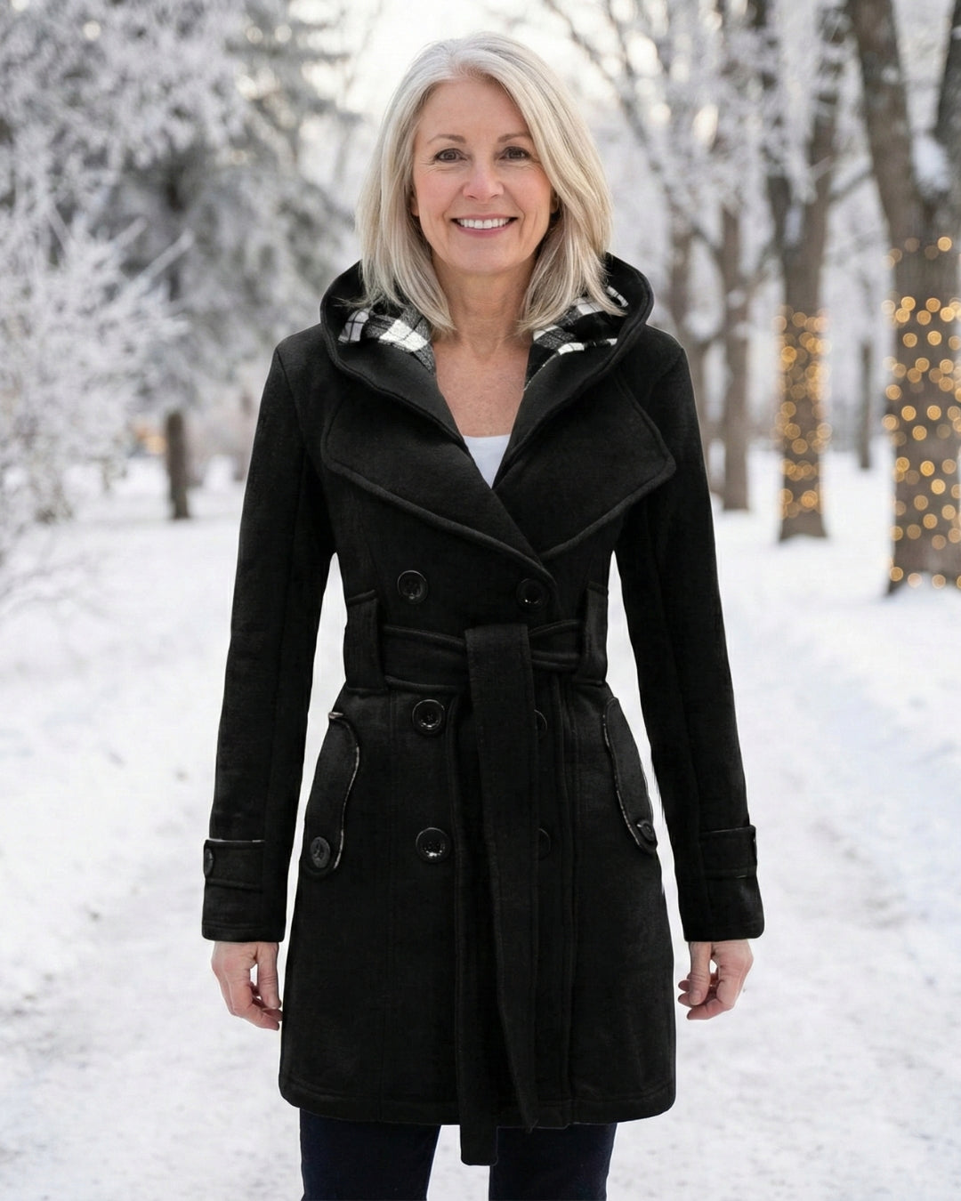 Sheila | Plaid Collar Wool Coat