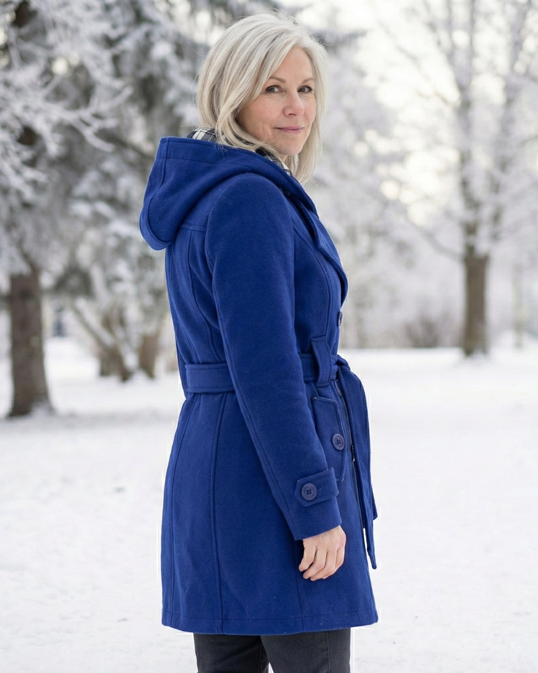 Sheila | Plaid Collar Wool Coat