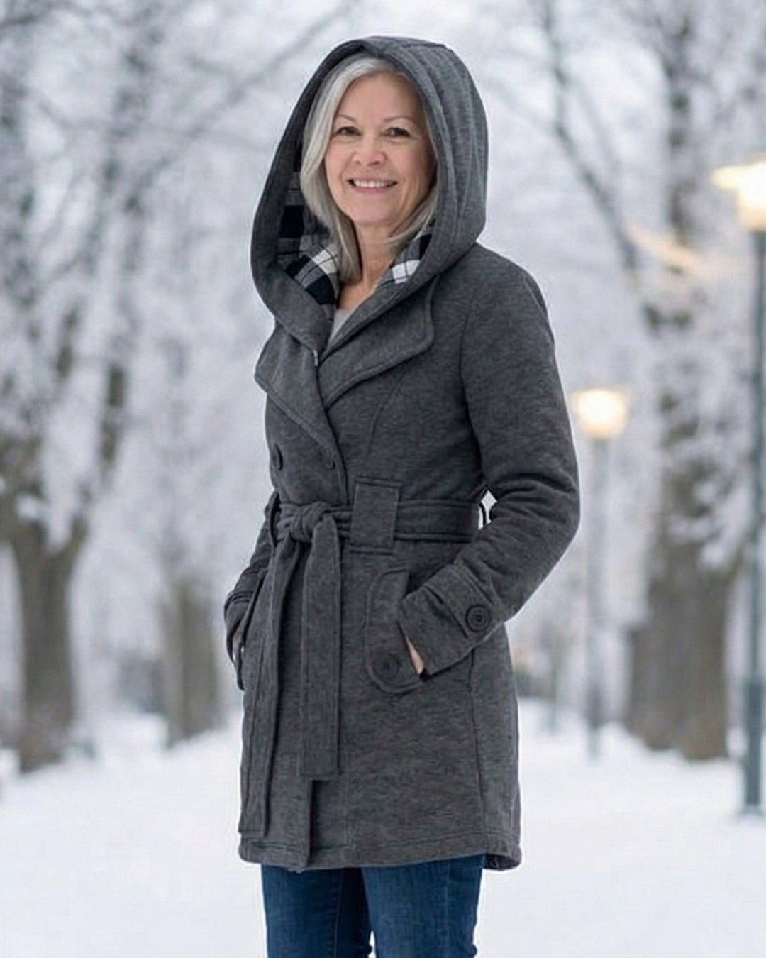 Sheila | Plaid Collar Wool Coat