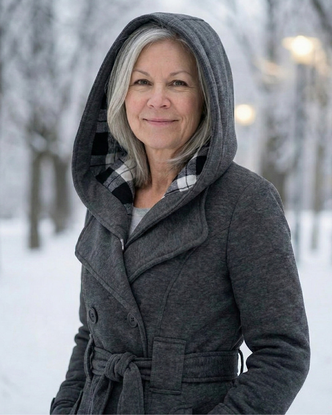 Sheila | Plaid Collar Wool Coat