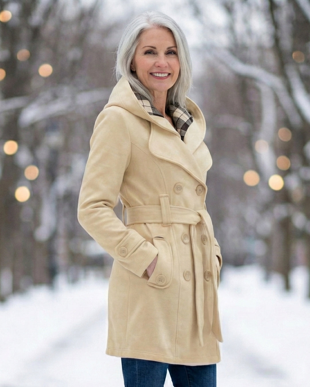 Sheila | Plaid Collar Wool Coat