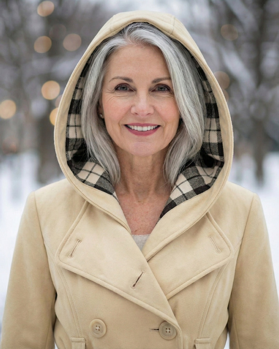 Sheila | Plaid Collar Wool Coat