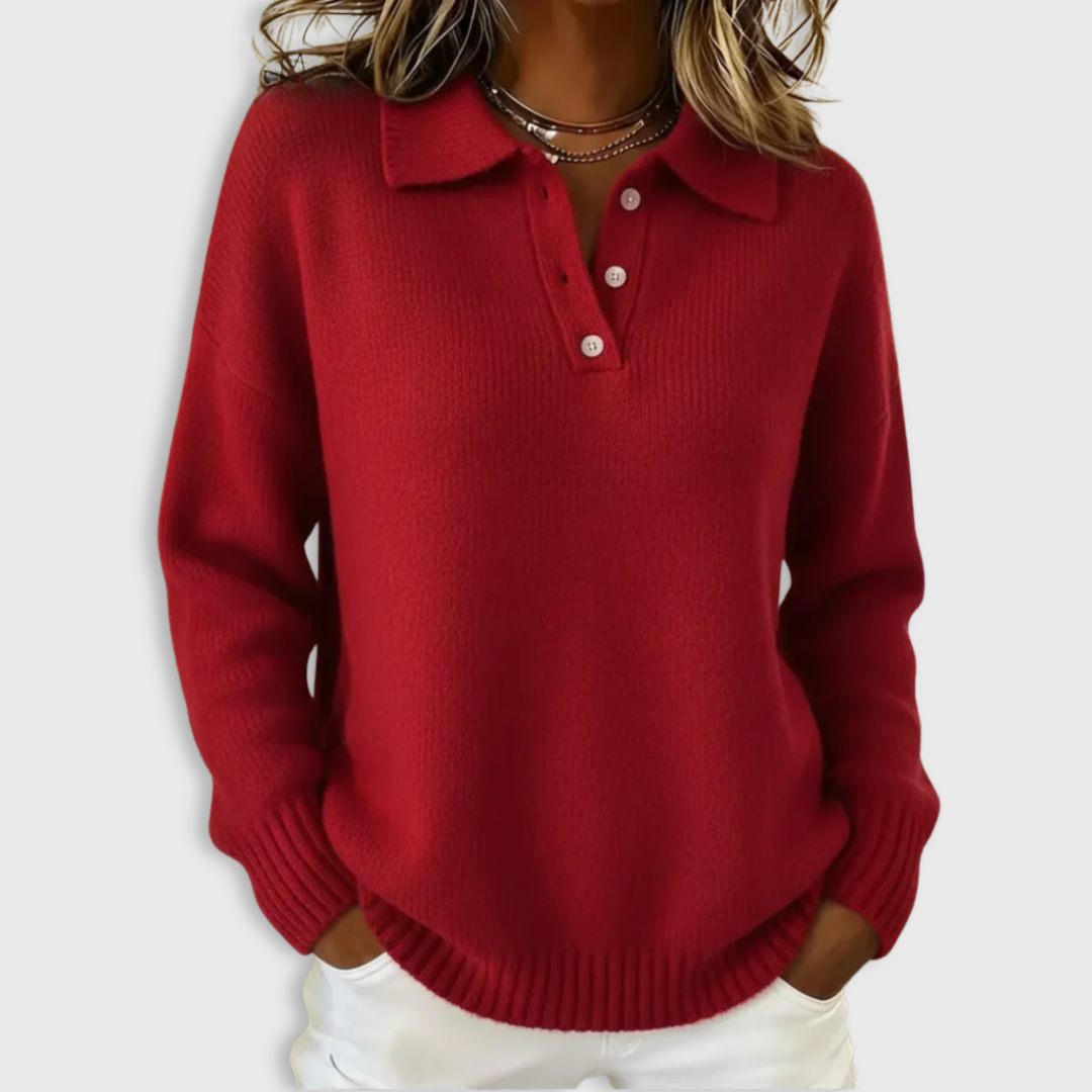 Nova | Soft Knit Polo Sweater